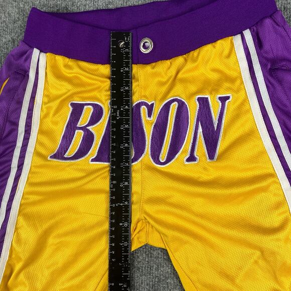A Herd Of Bison Men's Basketball Shorts Yellow Purple Unity Lakers Colors y2k - Picture 3 of 10